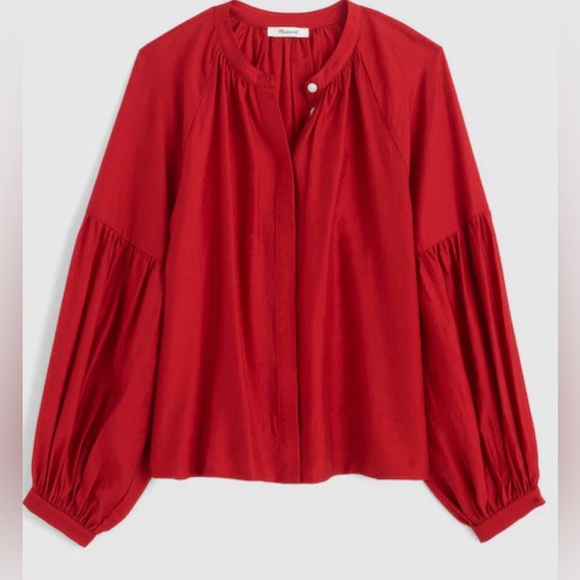 Madewell| Shirred Balloon-Sleeve Top - Picture 4 of 5